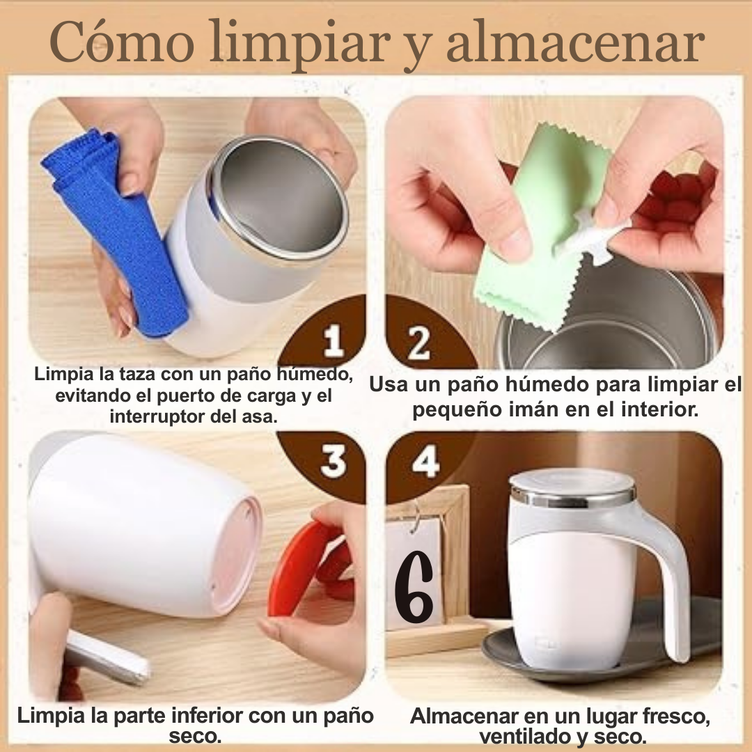 Taza Térmica Batidora Automática Recargable