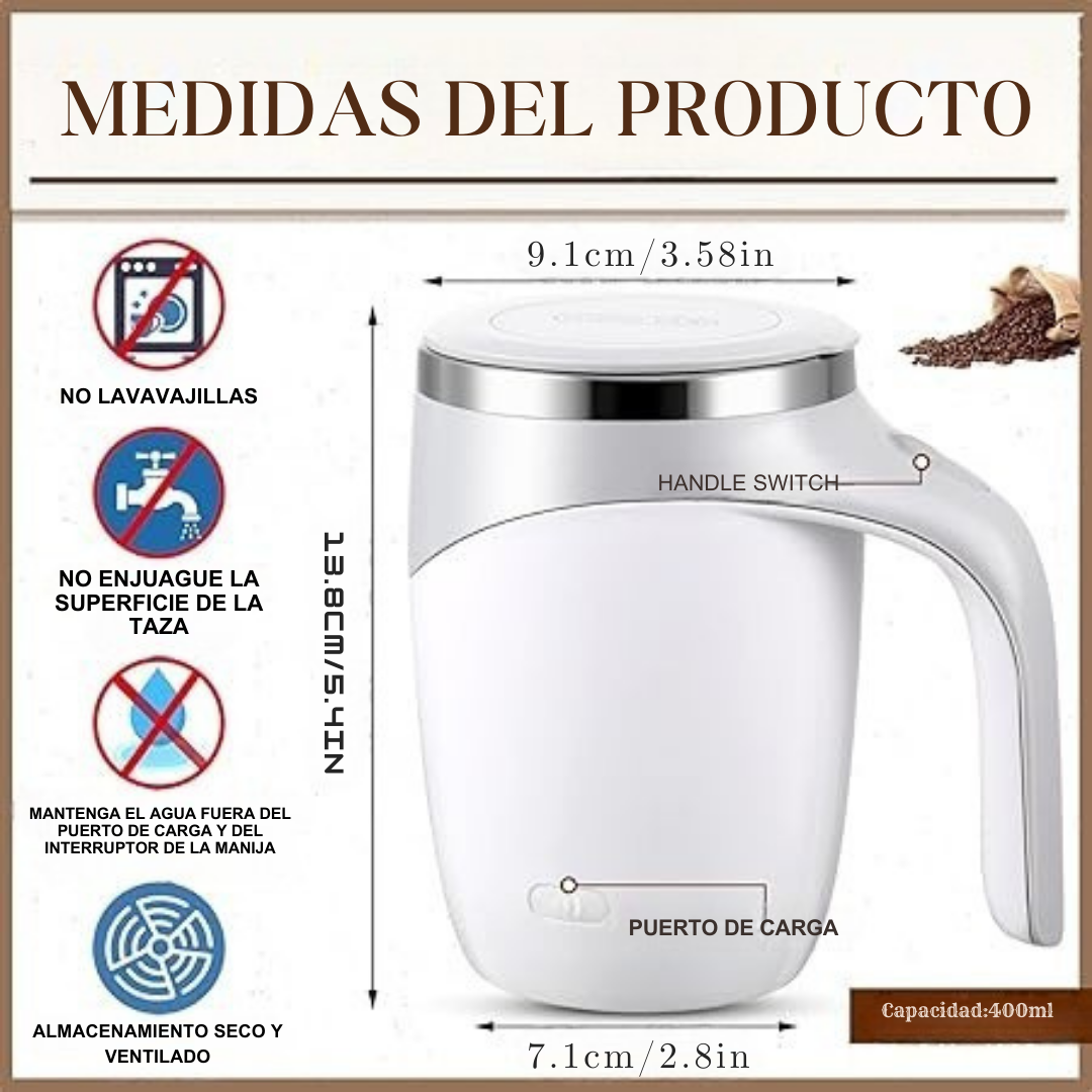 Taza Térmica Batidora Automática Recargable