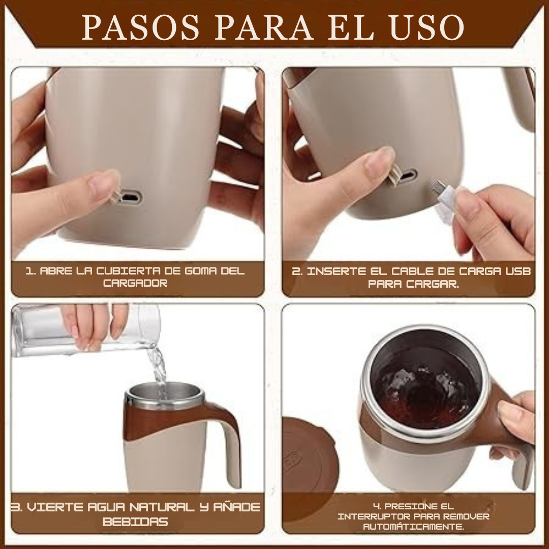 Taza Térmica Batidora Automática Recargable